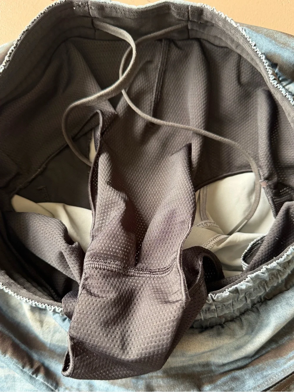 lululemon athletica Men's Blue and Charcoal Striped Athletic Shorts